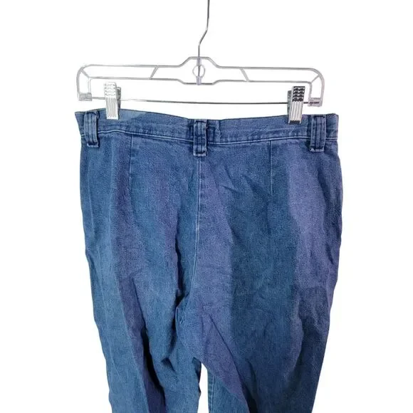 Riders by LEE Womens Size 10P Blue Solid Mom Jeans - Picture 5 of 11